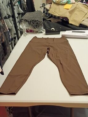 Everlane Brown High-Rise Cropped Leggings